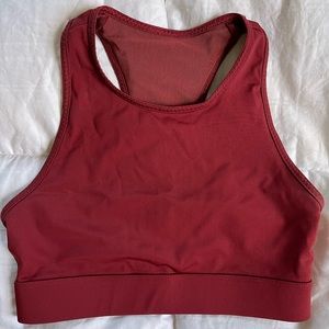 maroon Fabletics high neck sports bra size medium